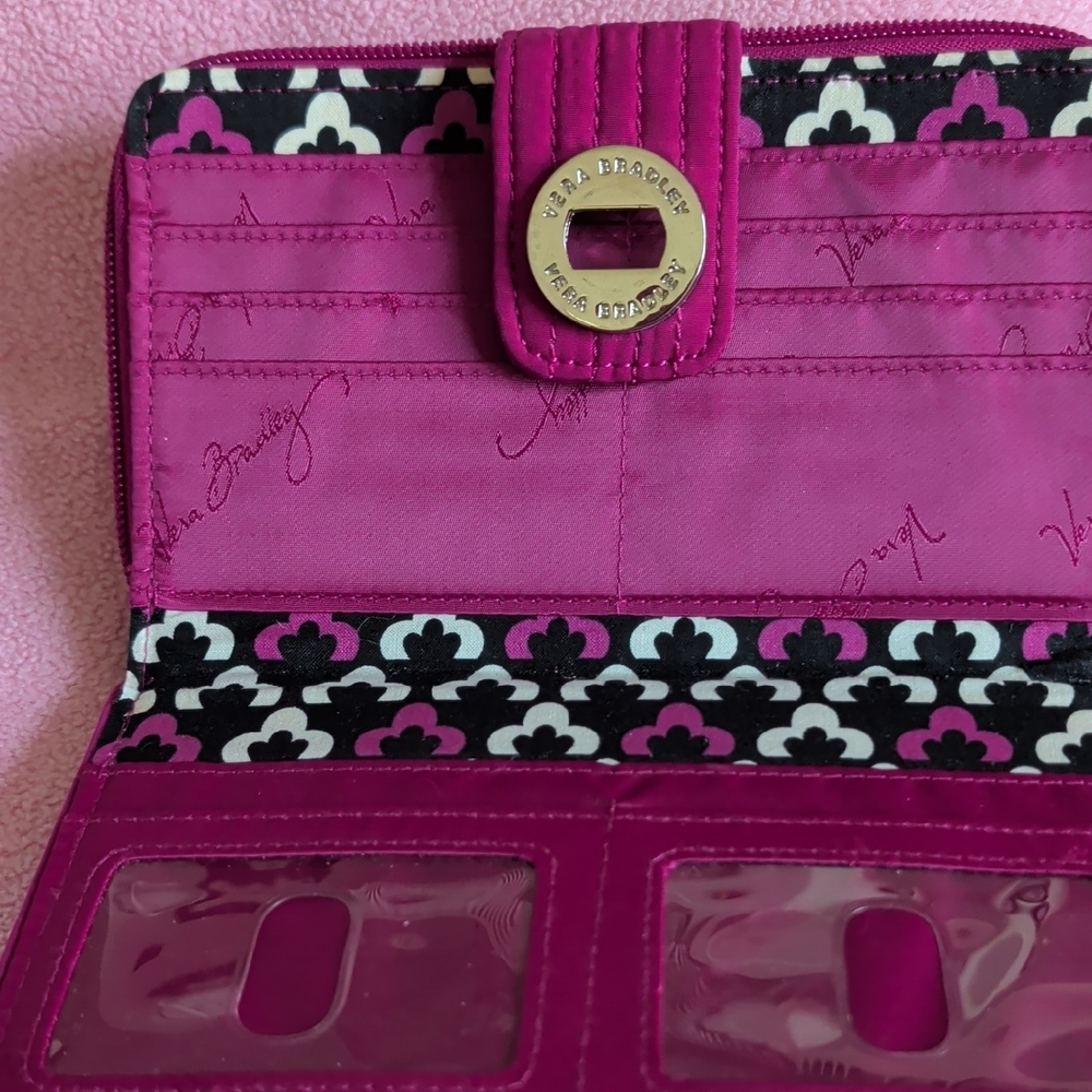 Vera Bradley Quilted Wallet in Bright Magenta - Picture 2 of 4